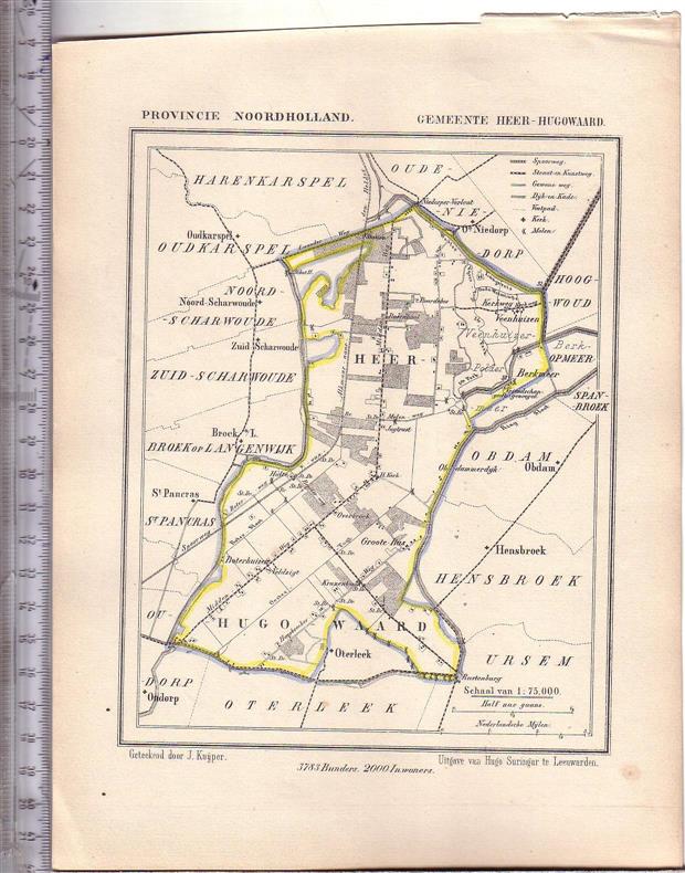 Kuyper Jacob. - Heerhugowaard. ( Heer - hugowaard )  Map Kuyper Gemeente atlas van Noord Holland