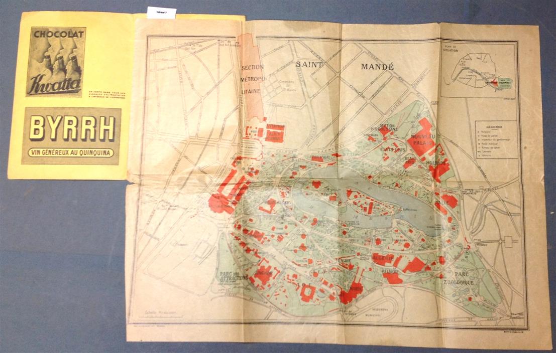 N.N. - ( MAP ) Plan officiel de l'exposition Coloniale Paris 1931