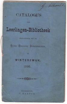 n.n. - Catalogus de leerlingen Bibliotheek behoorende bij de Rijks Hoogere Burgerschool te Winterswijk