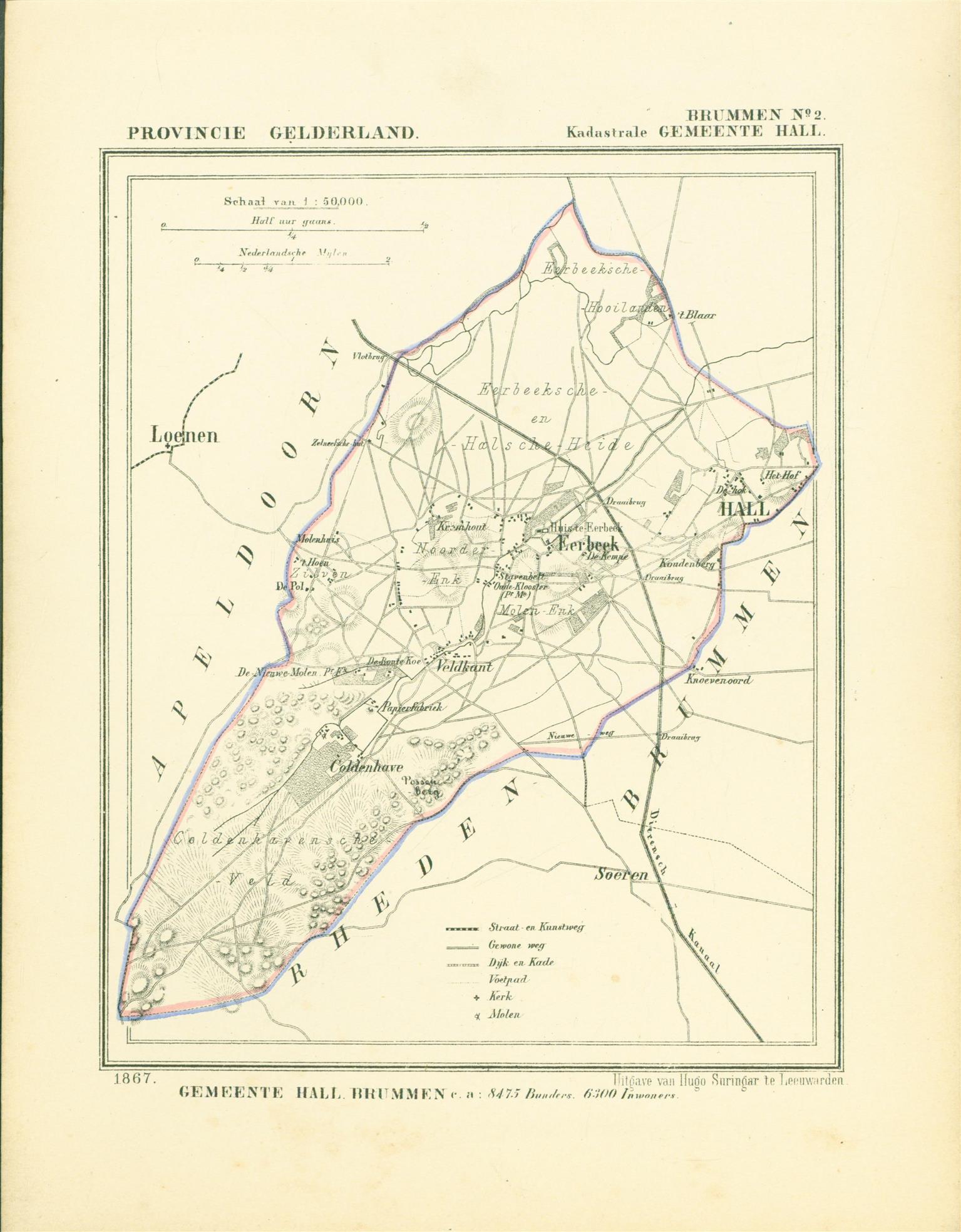 Kuyper Jacob. - HALL gemeente Brummen 2. Map Kuyper Gemeente atlas van GELDERLAND