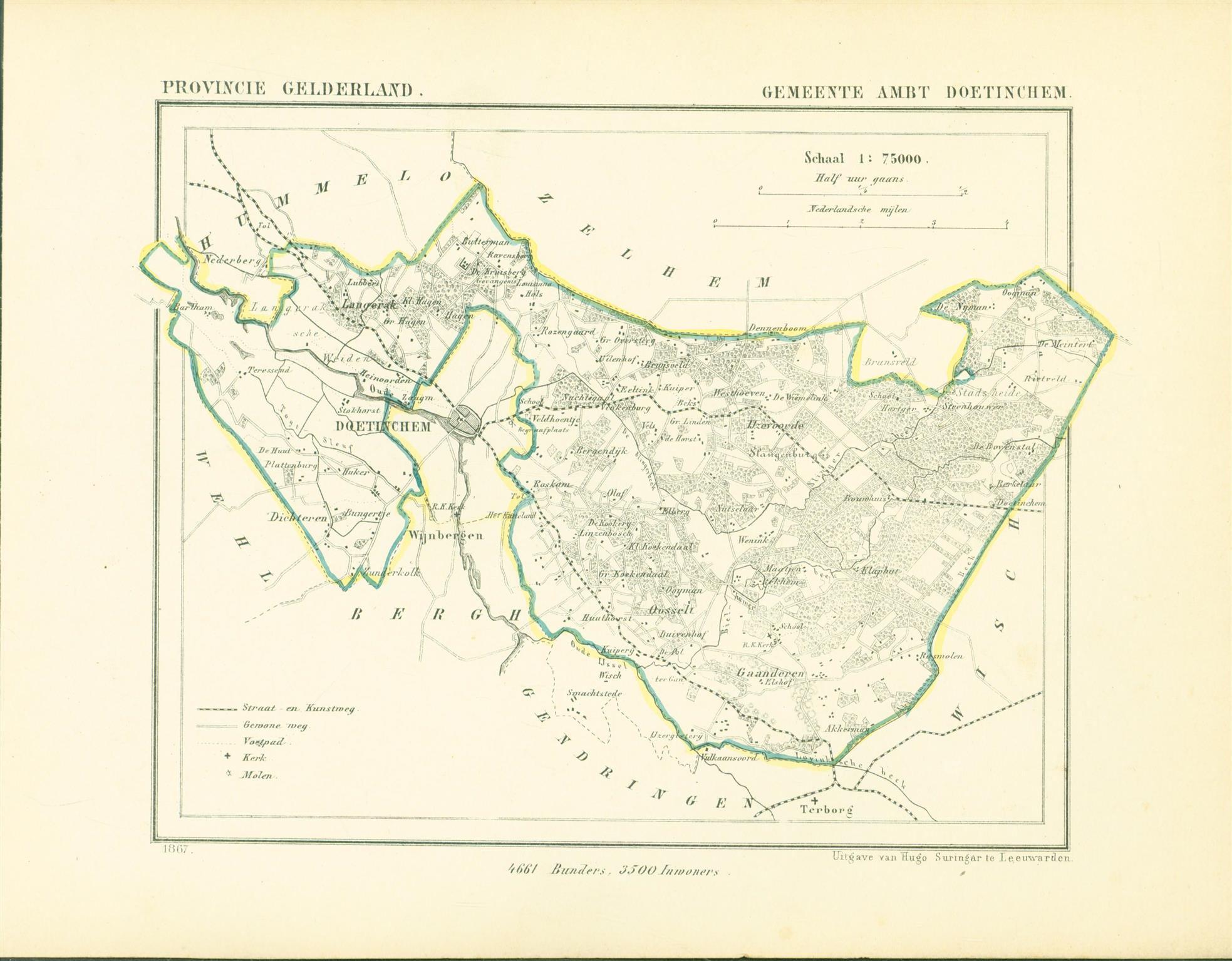 Kuyper Jacob. - AMBT DOETINCHEM . Map Kuyper Gemeente atlas van GELDERLAND
