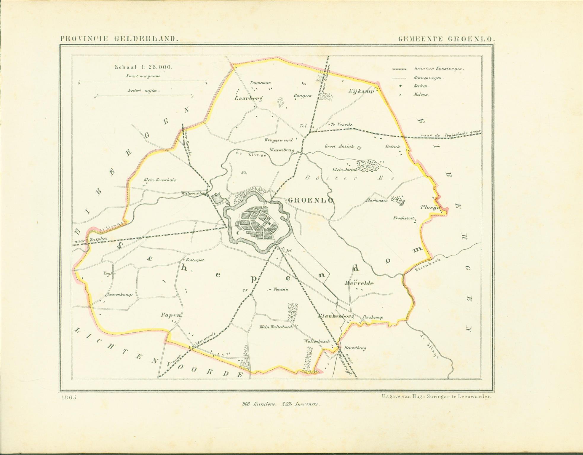 Kuyper Jacob. - GROENLO . Map Kuyper Gemeente atlas van GELDERLAND
