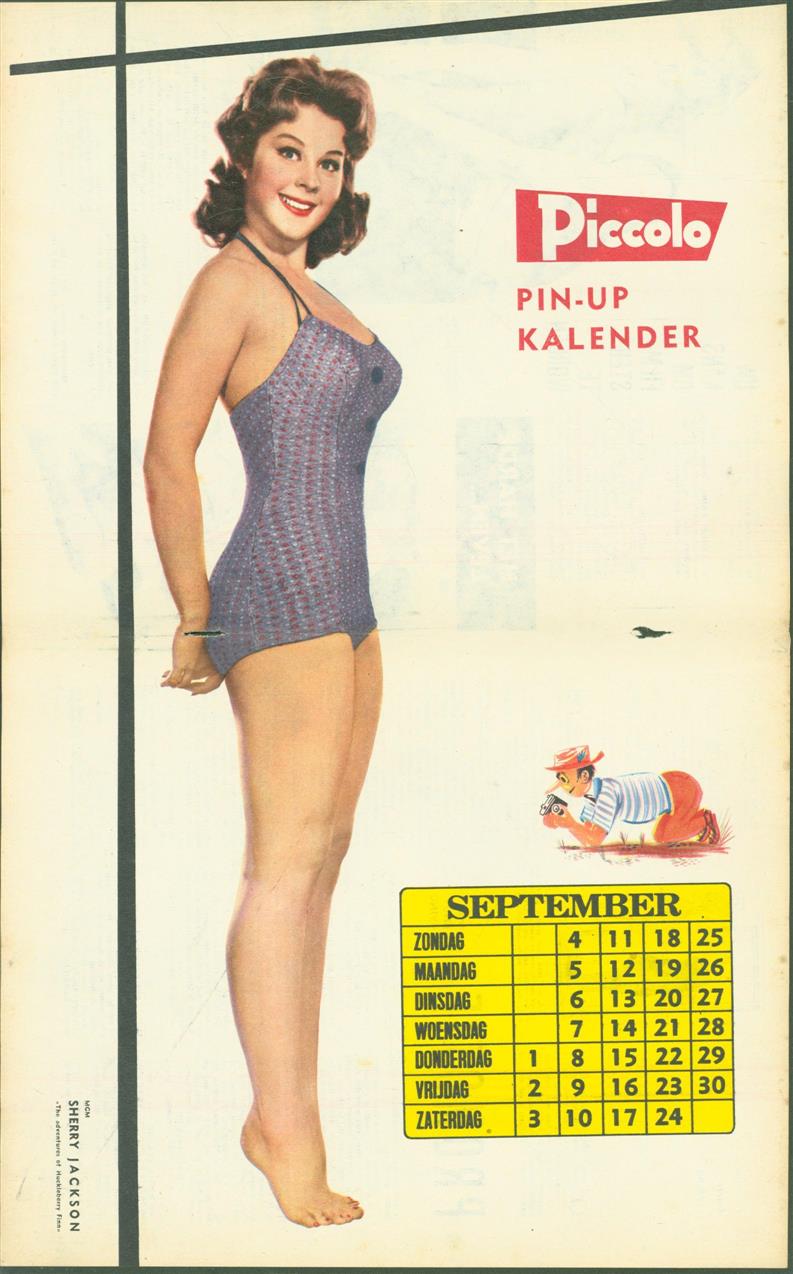 n.n. - (SMALL POSTER / PIN-UP) Piccolo Kalender - 1960 ? September- Sherry Jackson