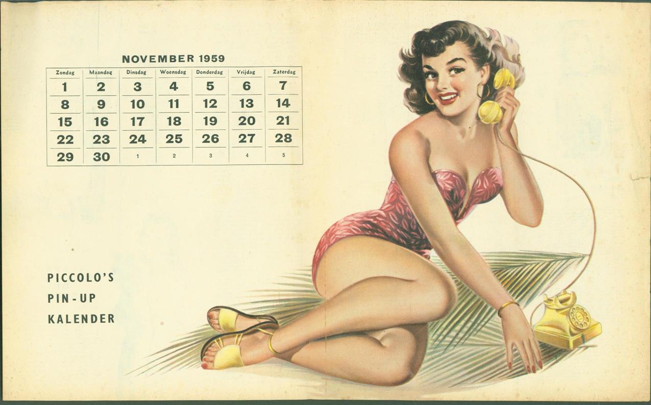 n.n. - (SMALL POSTER / PIN-UP) Piccolo Kalender - 1959 November - ??