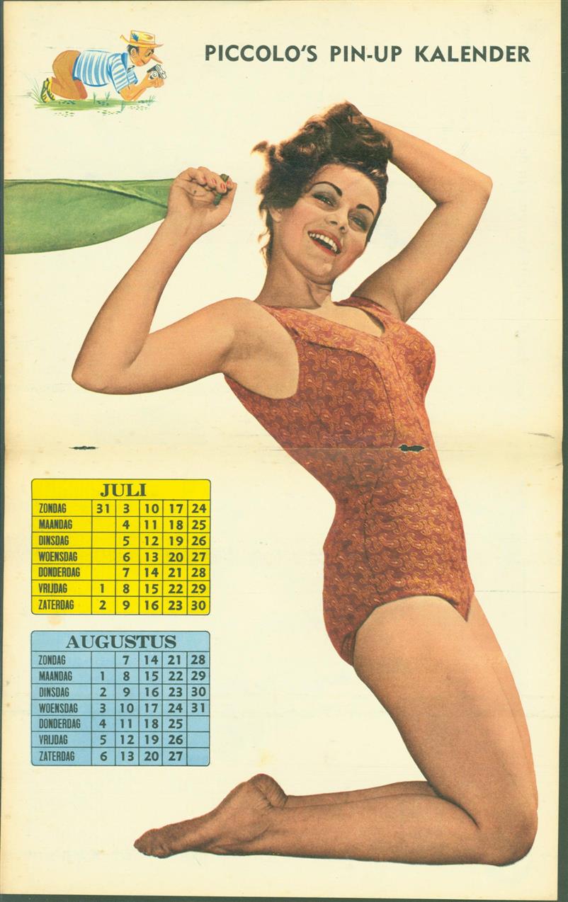 n.n. - (SMALL POSTER / PIN-UP) Piccolo Kalender - 1960 ? Juli & Augustus - ??