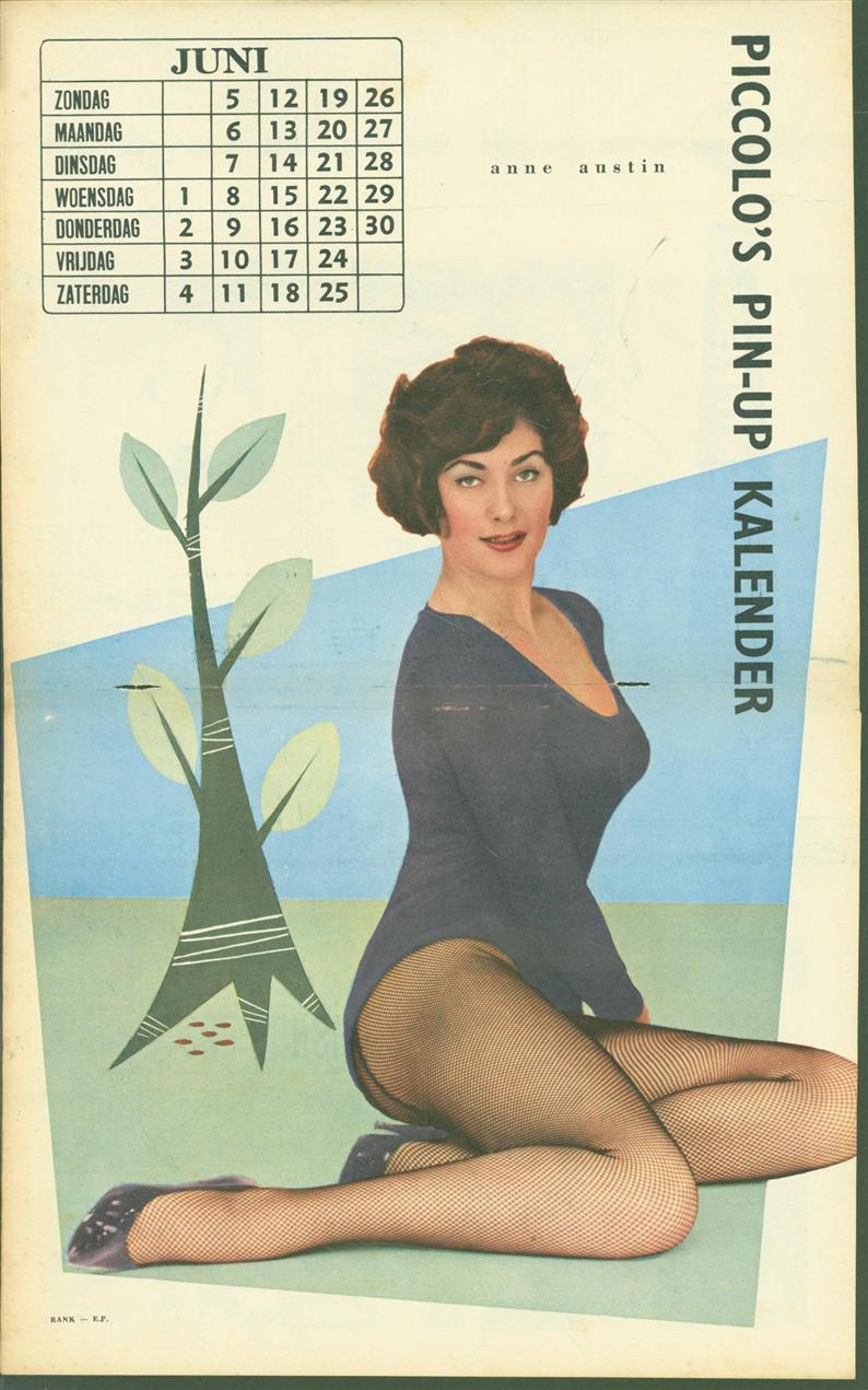 n.n. - (SMALL POSTER / PIN-UP) Piccolo Kalender - 1960 ? Juli - Anne Austin