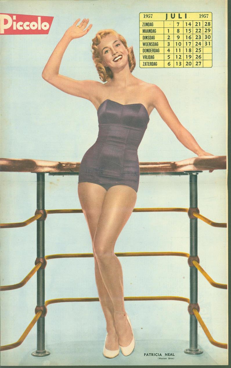 n.n. - (SMALL POSTER / PIN-UP) Piccolo Kalender - 1957 Juli - Patricia Neal