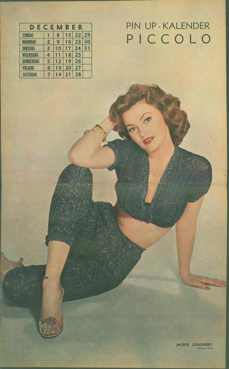 n.n. - (SMALL POSTER / PIN-UP) Piccolo Kalender - 1957 December- Jackie Loughery