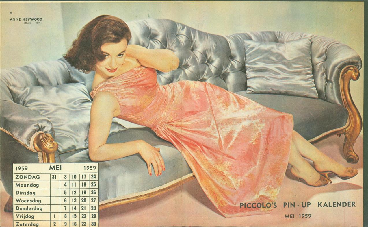 n.n. - (SMALL POSTER / PIN-UP) Piccolo Kalender - 1959  Mei - Anne Heywood