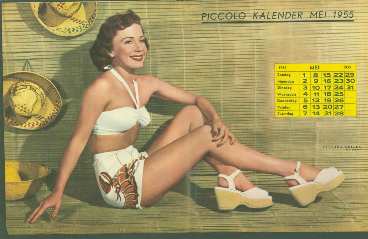 n.n. - (SMALL POSTER / PIN-UP) Piccolo Kalender - 1955 Mei- Barbara Fuller