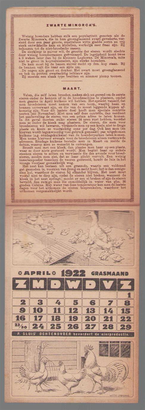 n.n - P. Sluis Kalender 1922