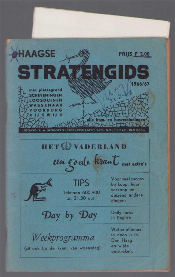 n.n - Haagse stratengids, met plattegrond Scheveningen, Loosduinen, Wassenaar, Voorburg, Rijswijk, alle tram- en busverbindingen