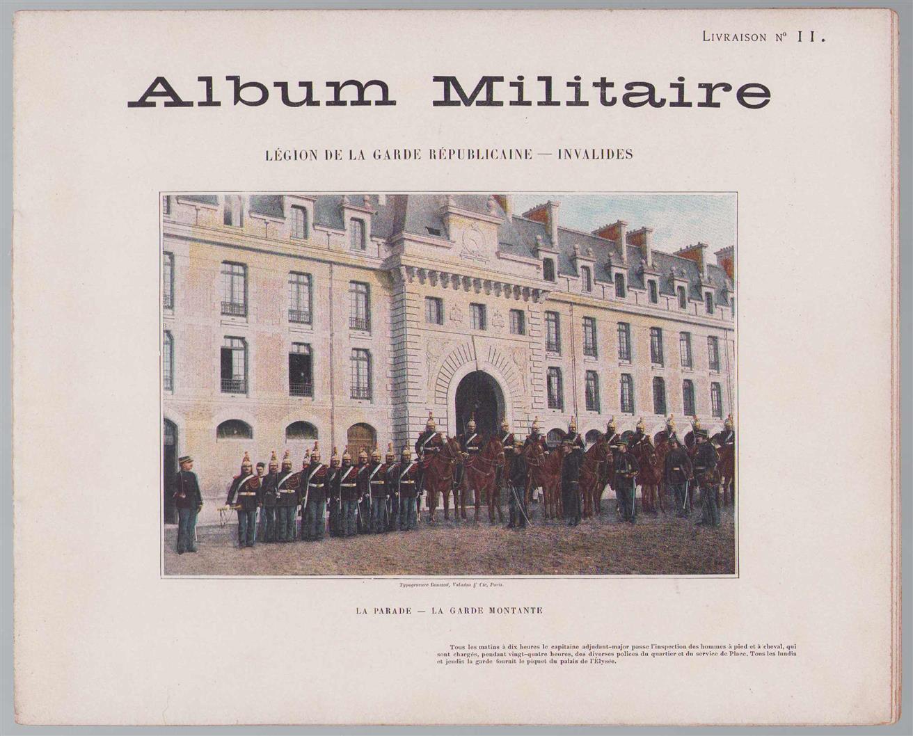 n.n - Album militaire de l'Armee francaise. Legion de la garde republicaine invalides