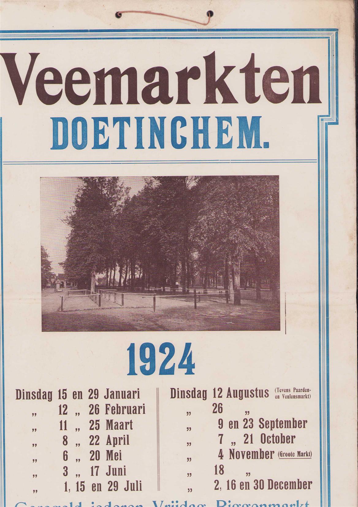 n.n - (Kalender) Veemarkten Doetinchem 1924